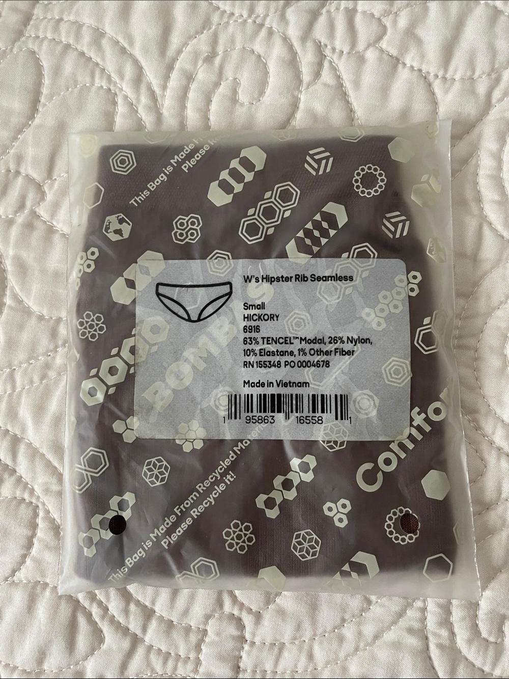 Bombas Women's Hipster Rib Seamless Briefs — Hickory Size Small
